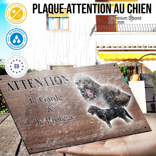 Panneau attention au chien Deux Griffons Nivernais