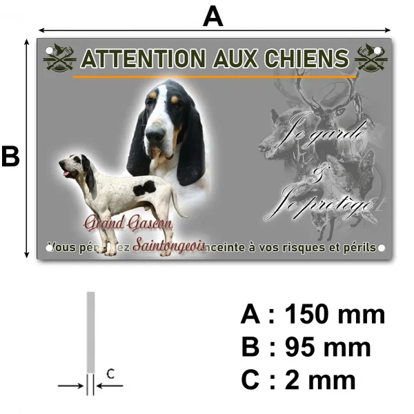 Plaque Deux grands Gascons Saintongeois: un en gros plan et un entier