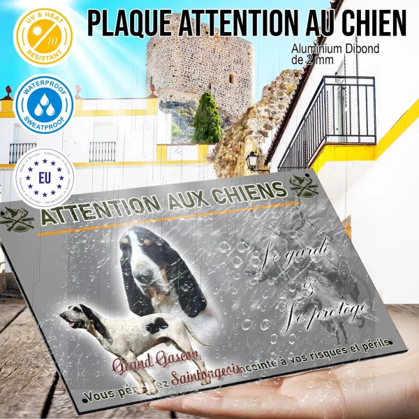 Panneau Deux grands Gascons Saintongeois: un en gros plan et un entier