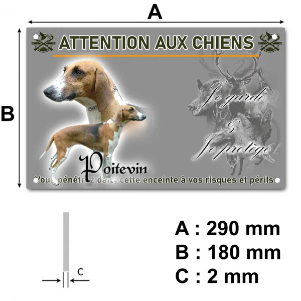 Pancarte Deux chiens Poitevin en gros plan