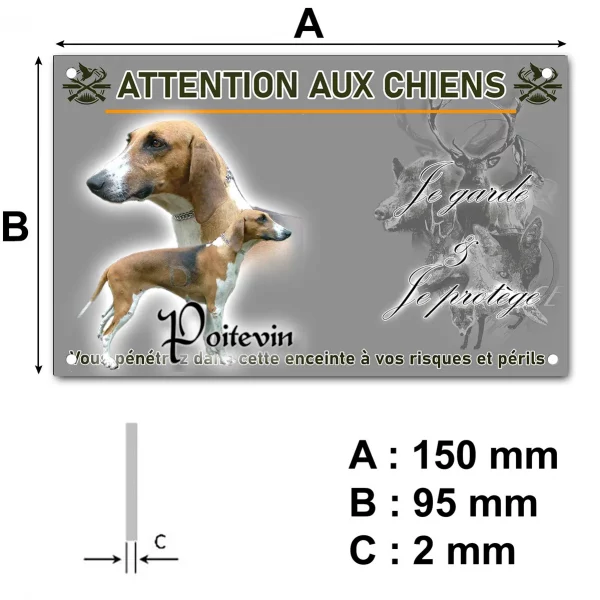 Plaque Deux chiens Poitevin en gros plan