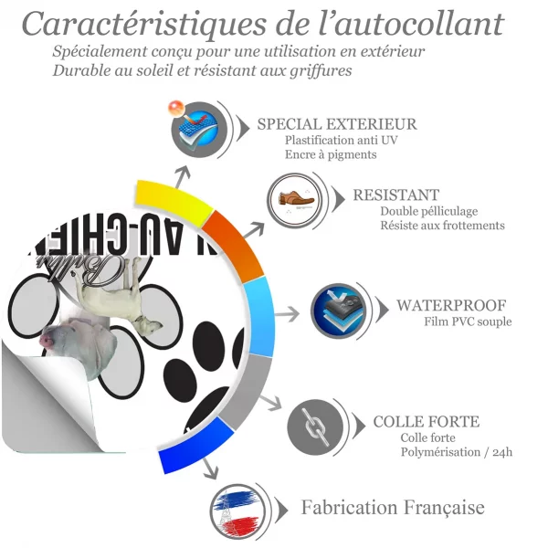 Chien a bord Weimaraner blanc avec texte stylisé