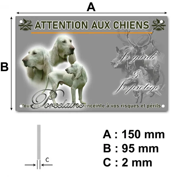 Plaque Chiens de race Porcelaine avec diverses poses et expressions