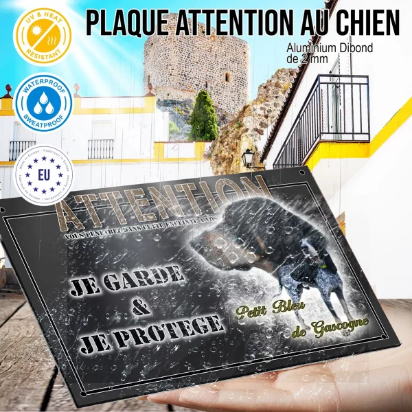 Panneau chien de garde Illustration de Petit Bleu de Gascogne
