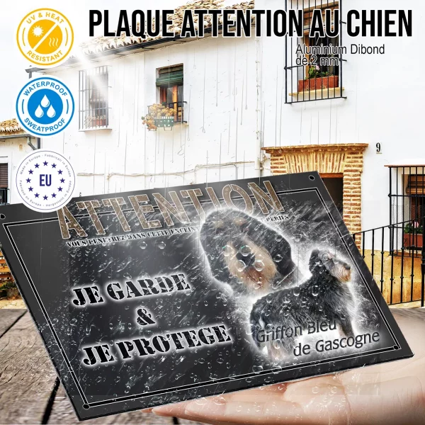 Panneau chien de garde Griffon Bleu de Gascogne