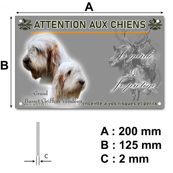 Panneau Deux chiens Grand Basset Griffon Vendéen en profil