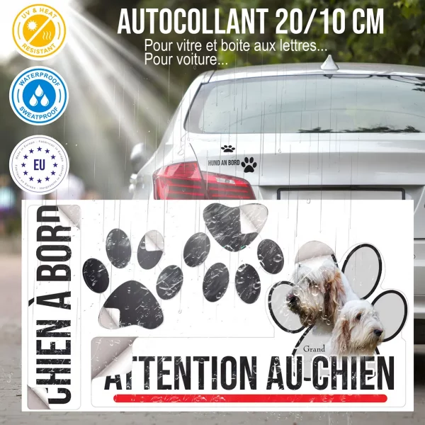 Plaque chien de garde Deux chiens Grand Basset Griffon Vendéen en profil