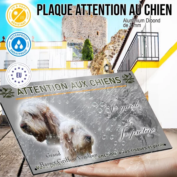 Panneau Deux chiens Grand Basset Griffon Vendéen en profil