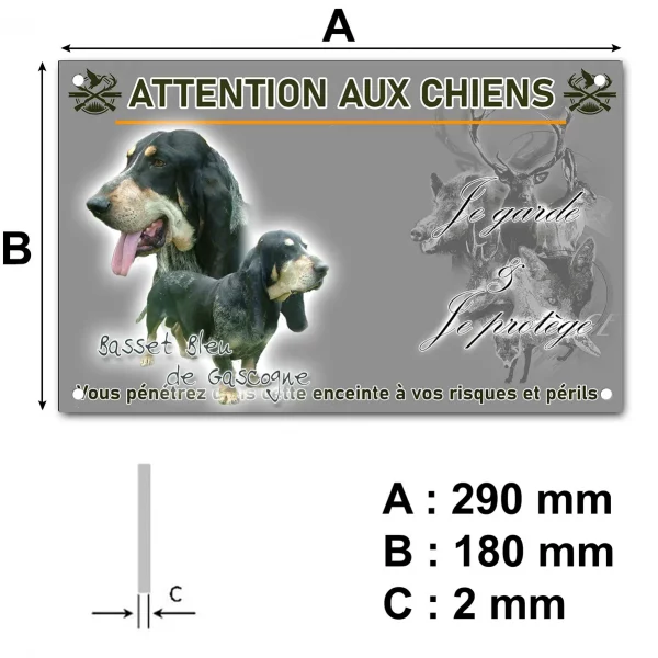 Pancarte Deux Basset Bleu de Gascogne