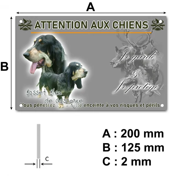 Panneau Deux Basset Bleu de Gascogne