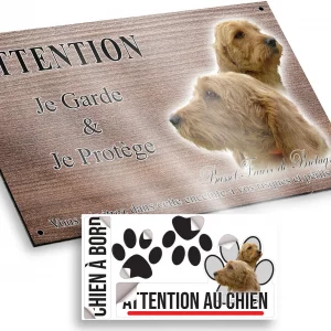 Plaque attention au chien Portraits de Basset Fauve de Bretagne
