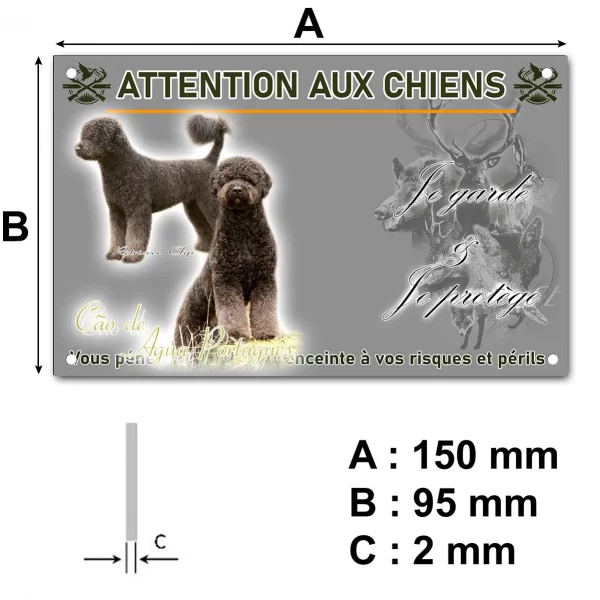 Plaque Chien de race Cão de Água Português avec coupe Retriever