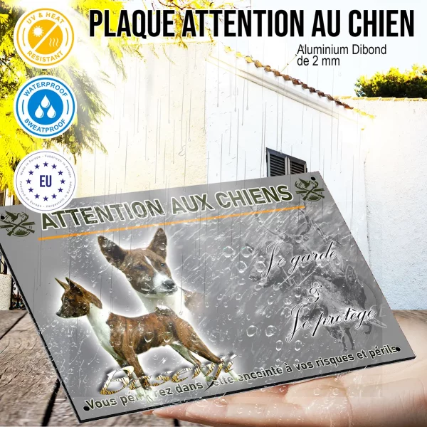 Panneau Deux chiens Basenji en profil et en tête
