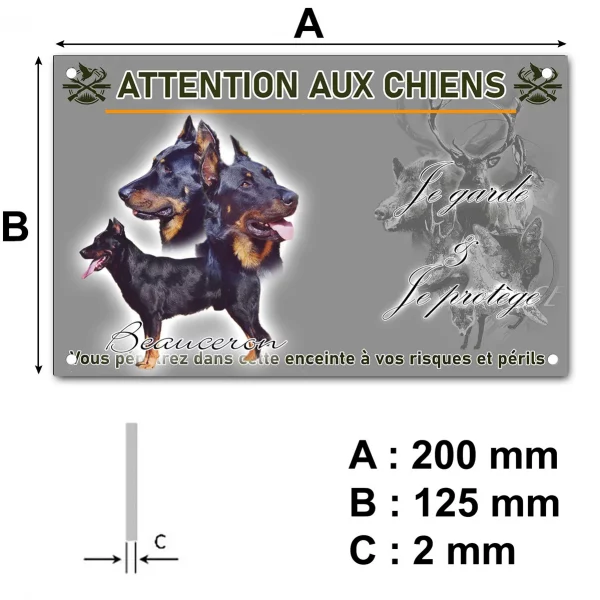 Panneau Beauceron avec trois têtes et un corps
