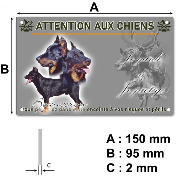 Plaque Beauceron avec trois têtes et un corps