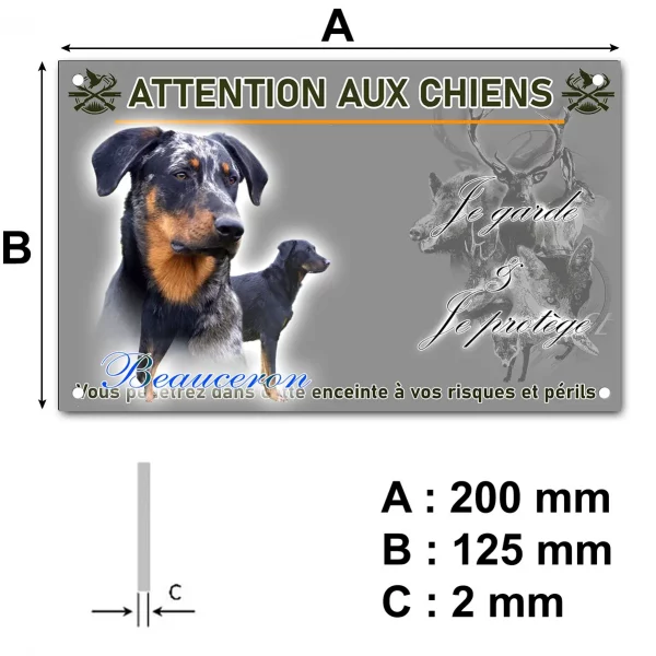Panneau Portrait d'un Beauceron avec un chien en profil