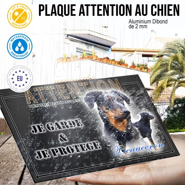 Panneau chien de garde Portrait d'un Beauceron avec un chien en profil