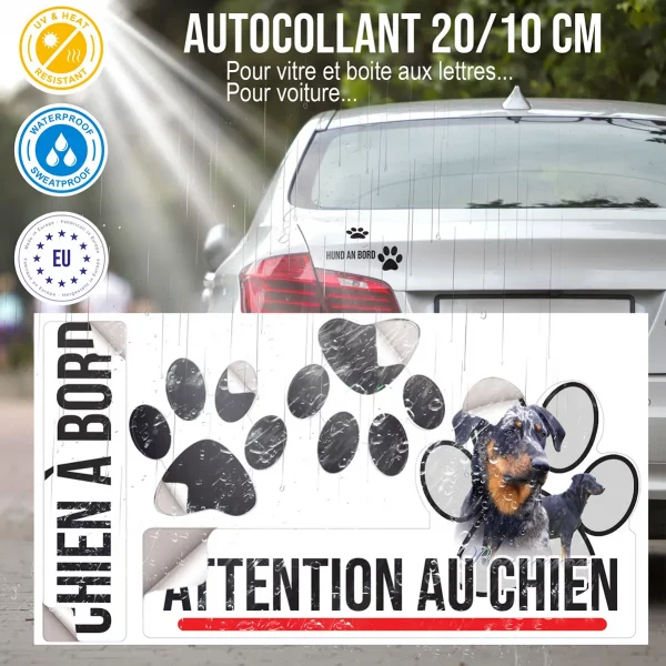 Plaque chien de garde Portrait d'un Beauceron avec un chien en profil