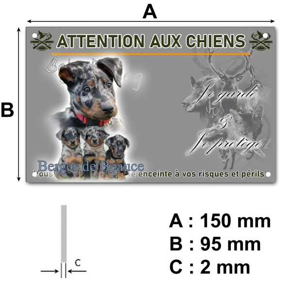 Plaque Chiens Berger de Beauce avec un fond vert