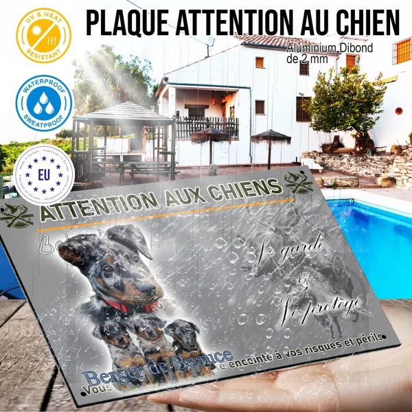 Panneau Chiens Berger de Beauce avec un fond vert