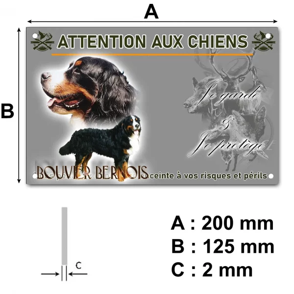 Panneau Bouvier Bernois avec un gros plan sur la tête et un chien entier