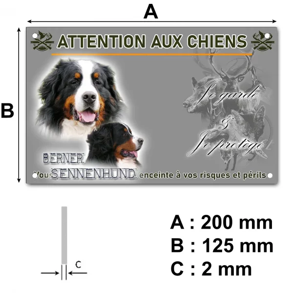 Panneau Berner Sennenhund avec texte décoratif
