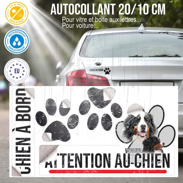 Plaque chien de garde Berner Sennenhund avec texte décoratif