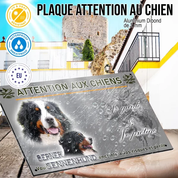 Panneau Berner Sennenhund avec texte décoratif