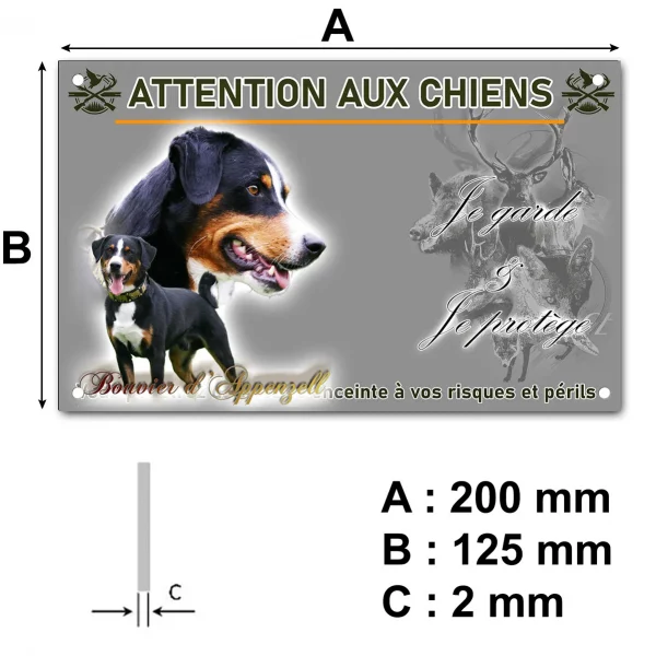 Panneau Deux chiens Bouvier d'Appenzell