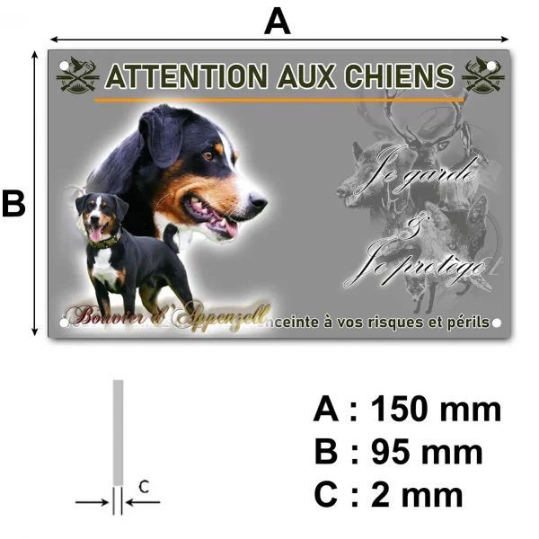 Plaque Deux chiens Bouvier d'Appenzell