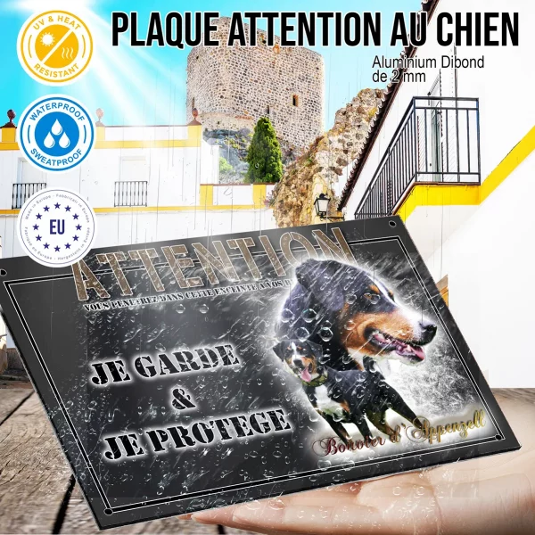 Panneau chien de garde Deux chiens Bouvier d'Appenzell