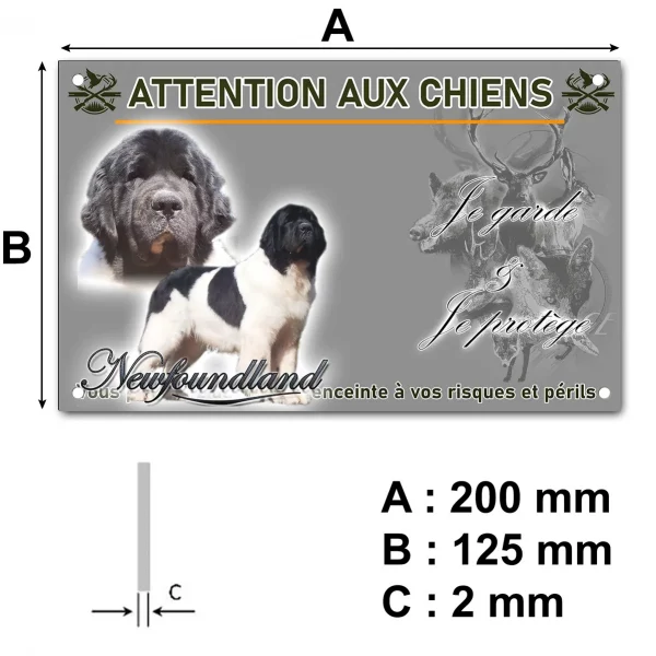 Panneau Chien de race Newfoundland avec un pelage noir et blanc