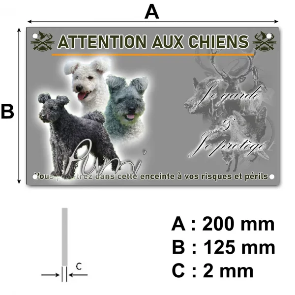 Panneau Trois chiens Pumi avec différentes robes
