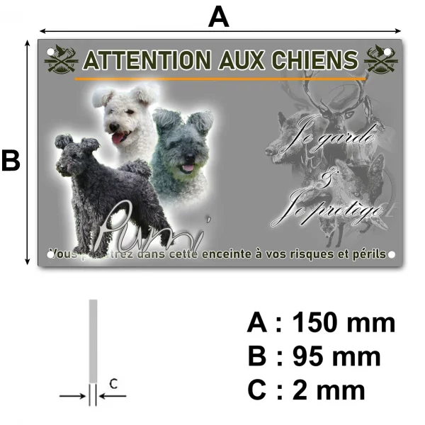 Plaque Trois chiens Pumi avec différentes robes