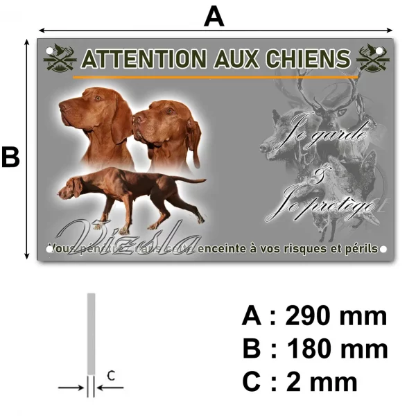 Pancarte Trois chiens Vizsla
