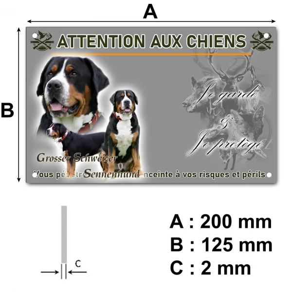 Panneau Collage de Grosser Schweizer Sennenhund sur fond vert