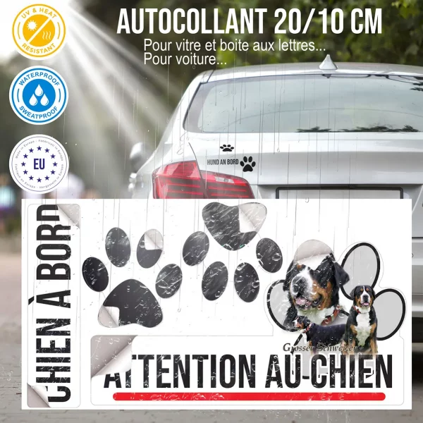 Plaque chien de garde Collage de Grosser Schweizer Sennenhund sur fond vert