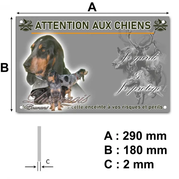 Pancarte Portrait de chiens Lucernois Courant avec robe tricolore