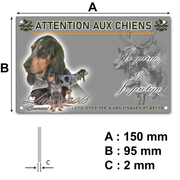Plaque Portrait de chiens Lucernois Courant avec robe tricolore