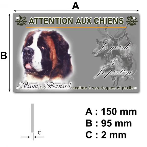 Plaque Portrait d'un Saint Bernard sur fond coloré
