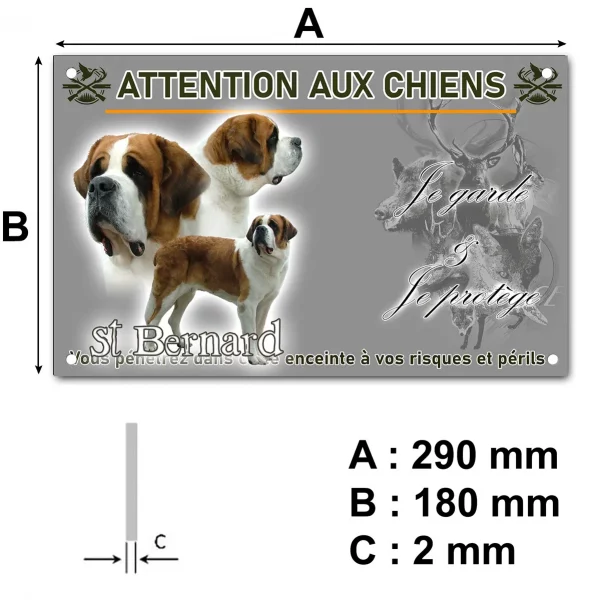 Pancarte Trois Saint Bernard montrant différents angles et styles