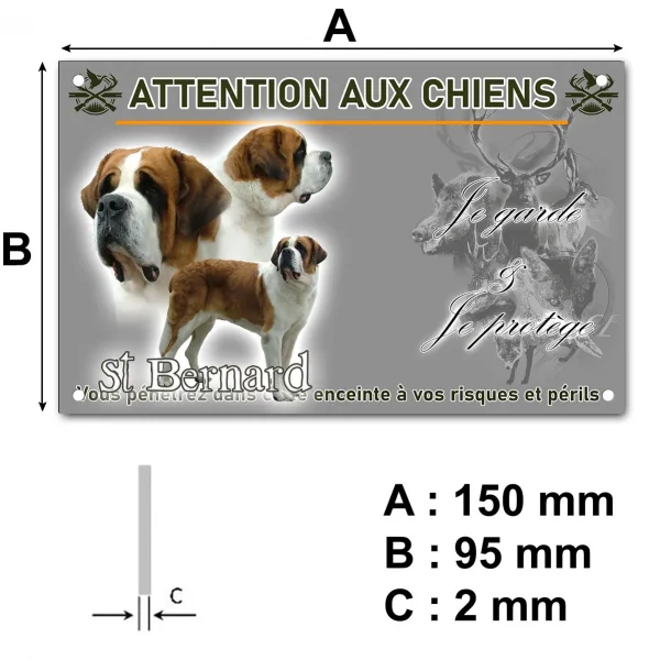 Plaque Trois Saint Bernard montrant différents angles et styles
