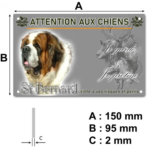 Plaque Chiens de race Bouvier de Saint Bernard en gros plan