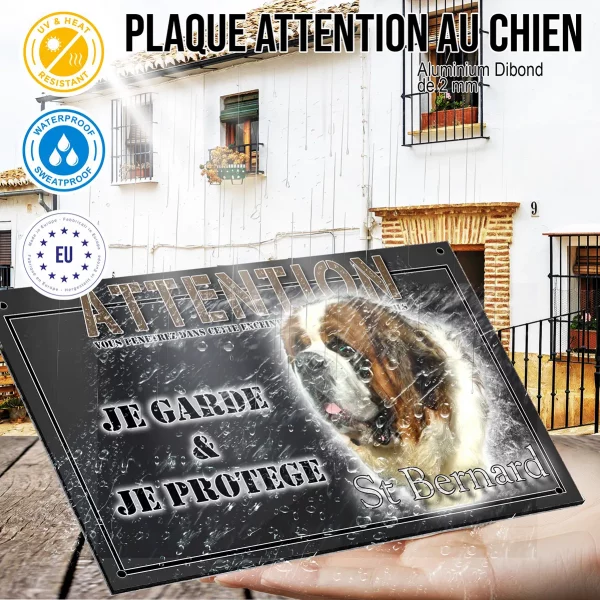 Panneau chien de garde Chiens de race Bouvier de Saint Bernard en gros plan