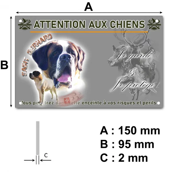 Plaque Portrait de chiens Saint Bernard sur fond coloré