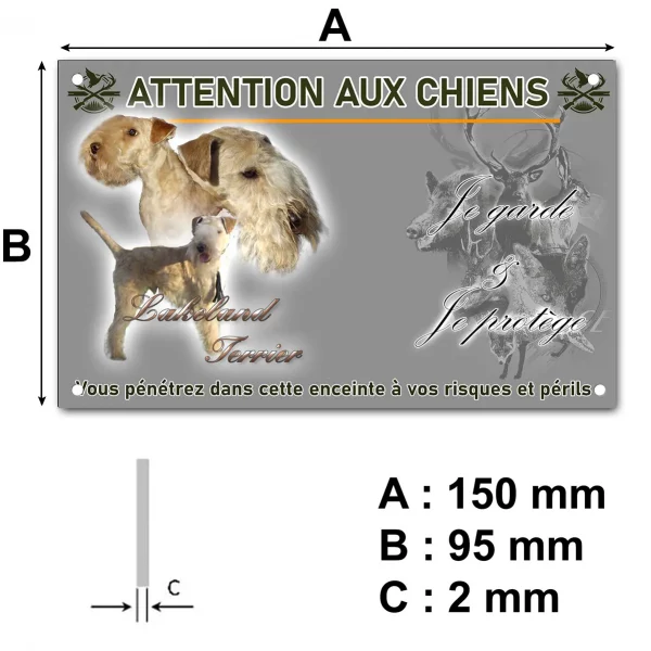 Plaque Trois Lakeland Terriers sur fond noir