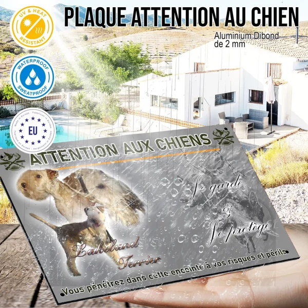 Panneau Trois Lakeland Terriers sur fond noir