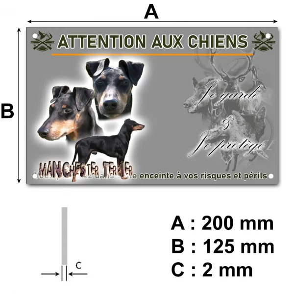 Panneau Portraits et silhouettes de Manchester Terrier