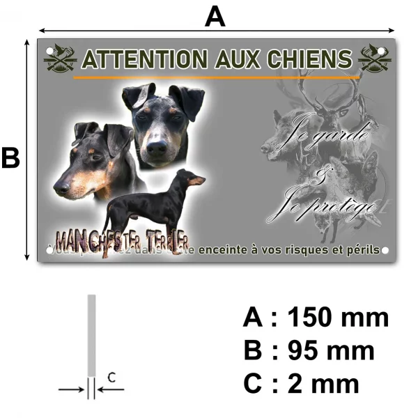 Plaque Portraits et silhouettes de Manchester Terrier