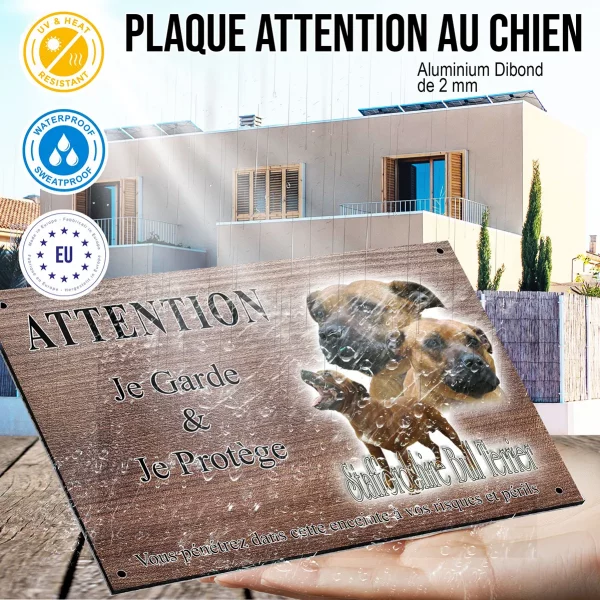 Panneau attention au chien Visuel multiple du Staffordshire Bull Terrier